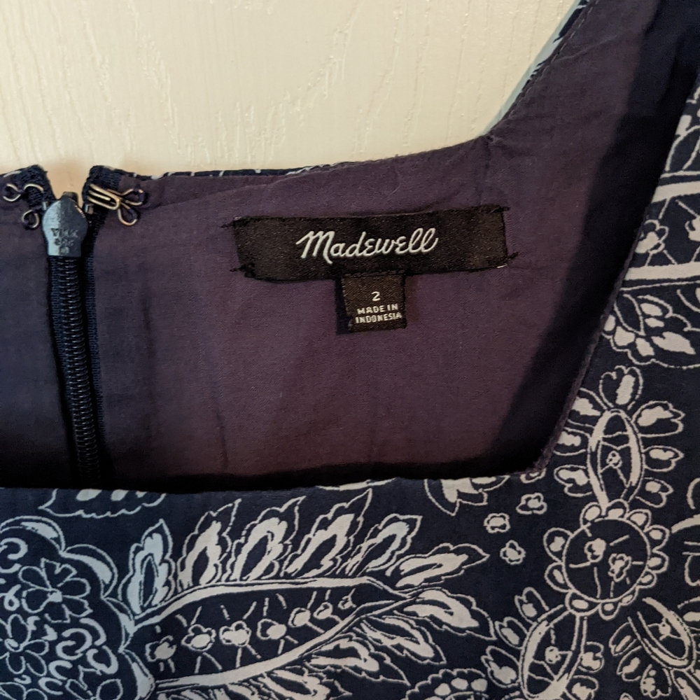 Madewell Blue Floral Mini Dress - Picture 3 of 3